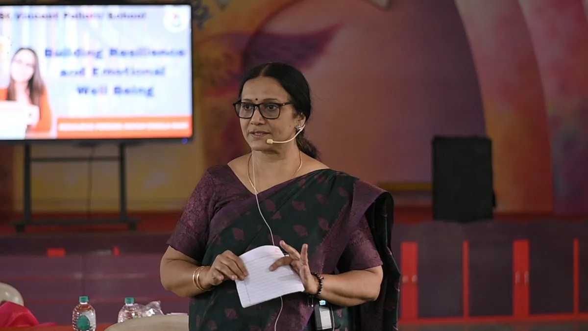 Shaila Nair conducting a session